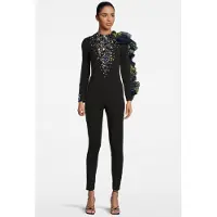 Marcell von Berlin Women‘s Side Volant Overall With Swarovski Crystals Black Size: 34 | Jumpsuits Outlet | Dames | Zwart