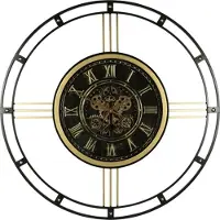 Countryfield Wandklok Halliwell metaal Ø90CM zwart