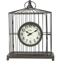 Countryfield Tafelklok Cage metaal L15,5B28,5H37CM wit/zwart