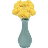 Chaks Kunstbloemen boeket dahlia - 5x - geel - 26 cm - bloemstuk - onderhoudsvrij