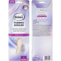 Balea Thermozolen - Maat 36/37 - 1 paar thermo-inlegzooltjes | 100% Wol - Anti-Sliplaag - Beschermt tegen kou en nattigheid