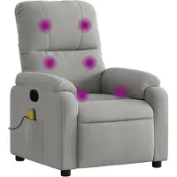 vidaXL Massagestoel microvezelstof lichtgrijs