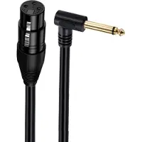 Dolphix XLR (v) - 6,35mm Jack mono (m) haaks adapter kabel | verguld | 0,30 meter