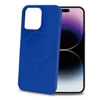 Celly Cromo Siliconen hoesje - Geschikt voor Apple iPhone 15 Pro Max - TPU Back Cover - Microfiber - Blauw