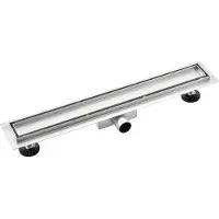 FortiFura Galeria douchegoot - 50cm - met tegelrooster - met vloerflens - Geborsteld RVS PVD (RVS) SW720437/SW720439