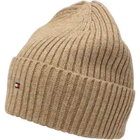 Tommy Hilfiger Flag Twisted Yarn Relaxed Fit Beanie Beige Size: OS | Hats & Caps Outlet | Heren | Beige