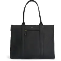 Manfield 18 inch zwarte leren shopper | Maat Onesize