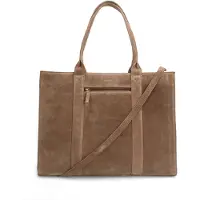 Manfield 18 inch taupe suède shopper | Maat Onesize