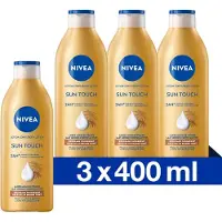 Nivea Sun Touch Body Lotion - Egaal Gebruinde teint - Hydraterende Lotion - Ginkgo biloba en druivenpitolie - Bruinen zonder Zon - 3x400 ml