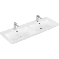 Villeroy & Boch Wastafel subway 3.0 dubbele wasbak 47x130x16.5 cm stone white