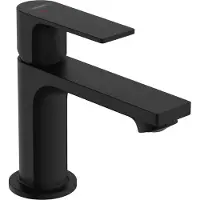 Hansgrohe Wastafelmengkraan rebris e eengreeps 80 coolstart ecosmart+ met trekwaste mat zwart
