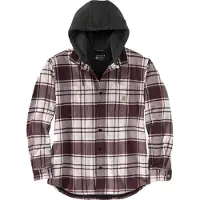 Carhartt Flannel-Fleece, shirt/jack met capuchon ,Grijs/Donkergrijs (Elm) ,M