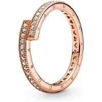 Pandora Ring, Ring Stapelbaar, (54, Metaal, roségoud verguld)