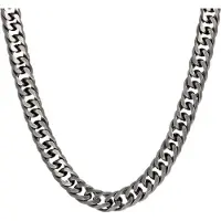 Lucardi Heren Gerecycled stalen herenketting gourmetschakel - Ketting - Staal - Zilverkleurig - 60 cm