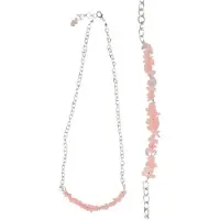 Ruben Robijn Bar ketting roze kwarts 1st -
