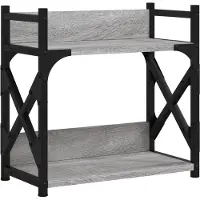 vidaXL Printerstandaard 2-laags 40x20x40 cm bewerkt hout grijs sonoma