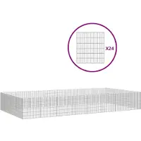 vidaXL Dierenverblijf 24 panelen 54x60 cm gegalvaniseerd ijzer
