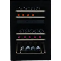 Vinata Premium Wijnklimaatkast Viso Inbouw - Zwart - 45 flessen - 87.2 x 59.2x 56 cm - Glazen deur