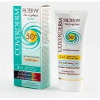 Coverderm Filteray Gezicht Plus Normaal Getint / Getinte 2in1 Zonnecrème voor de normale huid Licht Beige SPF 50+ 50 ml