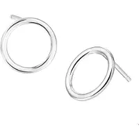 The Jewelry Collection oorknoppen rondje zilver gerhodineerd 1324178