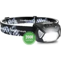 Travelhawk Hoofdlamp - Hoofdlamp LED oplaadbaar 2000 lumen - Waterproof & schokbestendig