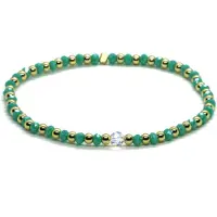 Heaven Eleven Meisjes armband swarovski goud rvs turkoois 3 mm