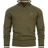 INDICODE JEANS Trui ' Swift ' navy / bruin / groen / wit