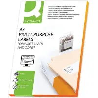 Q-CONNECT etiketten, wit, rechte hoeken, 48,5 x 25,4 mm, 100 vel, 40 etiketten per vel
