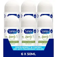 Sanex Zero% Respect & Control Deodorant Roller 6 x 50ml - Voordeelverpakking