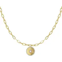 Yehwang Link chain met bedel - Ketting met hanger- Chain- Goudkleurig- Goud- Stainless Steel- Cadeau voor haar- Cadeau tip