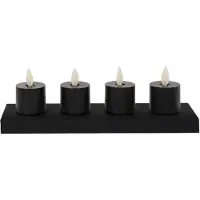 Anna's Collection Oplaadbare waxinelichtjes 3,8 x 6 cm | Zwart | Bewegende vlam | Startset | 4 stuks