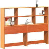 vidaXL Hoofdbord met opbergruimte 160 cm massief grenenhout wasbruin