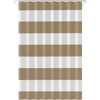 Loti Living Douchegordijn Anti Schimmel – Lichtbruin gestreept - Inclusief ringen – Waterdicht - Polyester - Douchegordijn 120x200 cm