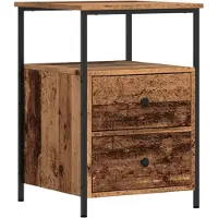 vidaXL Nachtkastje 34x35,5x50 cm bewerkt hout oud houtkleurig