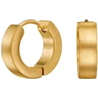 Traveller Oorringen - Oorbellen - Unisex - Mat Goud - Ring - Edelstaal - Ø 14 mm - Oorstekers - 166359
