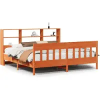 vidaXL Bedframe zonder matras massief grenenhout wasbruin 200x200 cm