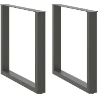 vidaXL Eettafelpoten 2 st U-vormig 80x(72-73) cm staal antraciet