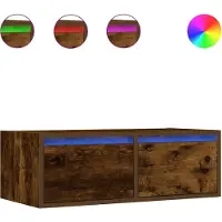 vidaXL Tv-meubel LED-verlichting 75x35,5x25 cm gerookt eikenkleurig