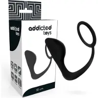 Addicted toys Addicted speelgoed anaal plug met zwarte penisring 1 St