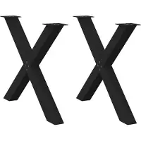 vidaXL Eettafelpoten 2 st X-vormig 90x(72-73) cm staal zwart