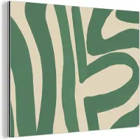 MuchoWow Aluminium schilderij 160x120 cm - Wanddecoratie metaal - Groen - Kunst - Abstract - Metalen muurdecoratie woonkamer - Decoratie industrieel - Foto op dibond - Industriële accessoires slaapkamer