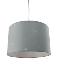 Olucia - STARS - Kinder Slaapkamer Hanglamp - Blauw / Wit - Geschikt voor Babykamer/Tienerkamer/Kinderkamer - Vorm: Cilinder