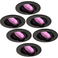 LEDVION - 6X SMART LED Inbouwspot Rio - Zwart - Dimbaar