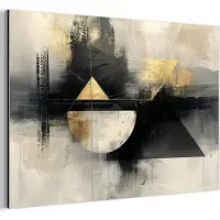 MuchoWow Aluminium schilderij 60x40 cm - Wanddecoratie metaal - Abstract - Zwart - Verf - Modern - Metalen muurdecoratie woonkamer - Decoratie industrieel - Foto op dibond - Industriële accessoires slaapkamer
