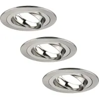 LEDVION - 3X LED Inbouwspot Tokyo - RVS - Dimbaar - 3W - 6500K - Ø92 mm