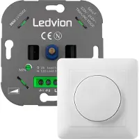 LEDVION - LED Dimmer 5-600W - Incl. Witte Afdekplaat - Universeel