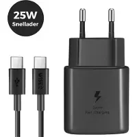 WISEQ 25W Fast Charger USB C geschikt voor Samsung en iPhone - USB C oplader met USB C oplaadkabel - wit -