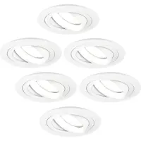 LEDVION - 6X LED Inbouwspot Tokyo - Wit - Dimbaar - 3W - 6500K - Ø92 mm