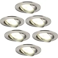 LEDVION - 6X LED Inbouwspot Amsterdam - Zwart - Dimbaar - 3W - 2700K - Ø82 mm