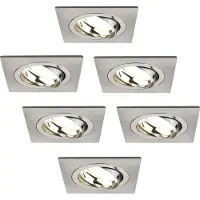 LEDVION - 6X LED Inbouwspot Sevilla - Dimbaar - 3W - 2700K - Ø92 mm - RVS